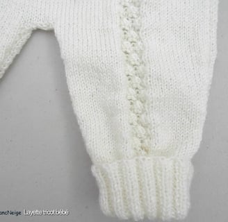 Pantalon blanc bebe tricoté main