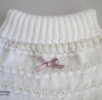Pantalon blanc tricot bb fait main