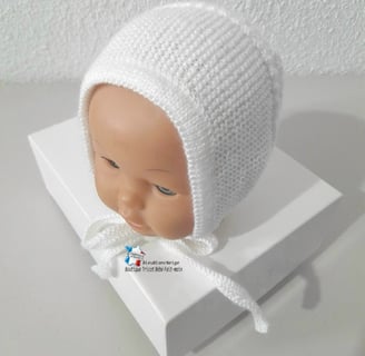 Beguin et chaussons blancs tricot bebe