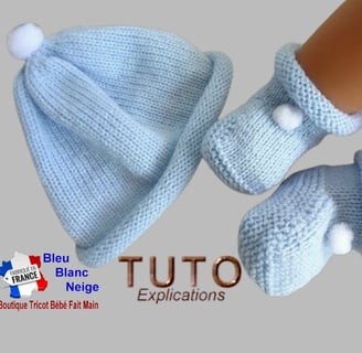 tuto bonnet et chaussons patron à tricoter