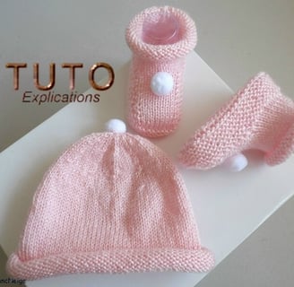 tuto bonnet et chaussons patron à tricoter