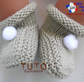 tuto bonnet et chaussons patron à tricoter