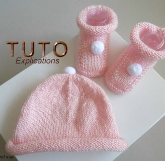 tuto bonnet et chaussons patron à tricoter