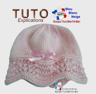 tuto patron pdf bonnet tricot bb bleublancneige
