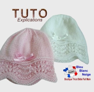 tuto patron pdf bonnet tricot bb bleublancneige