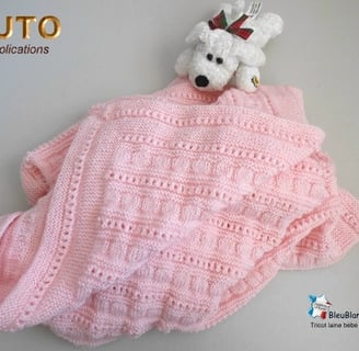 tuto patron pdf couverture tricot bebe