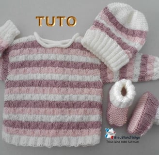 tuto tricot bébé, modèle layette à tricoter, patron vêtement bébé