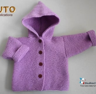 tuto, patron paletot violet à tricoter 