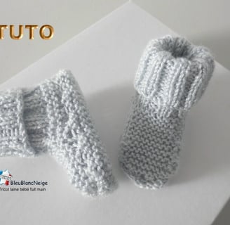 patron modèle chaussons à tricoter