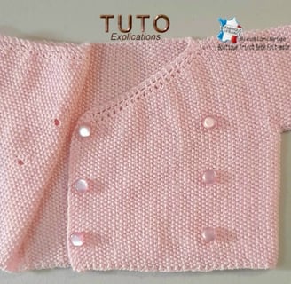 explications tricot bébé BRASSIÈRE facile