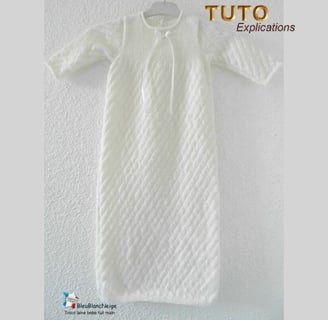 patron tuto robe de baptême tricot bebe