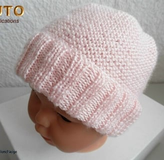 patron bonnet layette à tricoter 