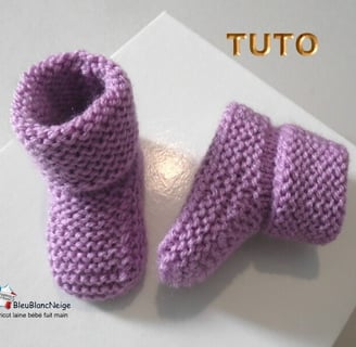 patron modèle chaussons à tricoter