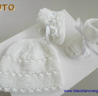 tuto bonnet et chaussons patron bleublancneige