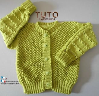 tuto kit gilet enfant à tricoter patron explication