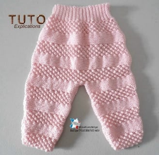 pantalon rose explication tricot bebe
