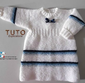 patron tuto robe tricot bebe layette bb