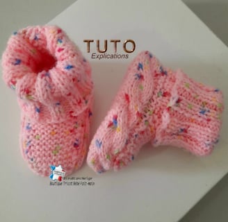 patron modèle chaussons à tricoter