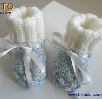 tuto bonnet et chaussons patron bleublancneige