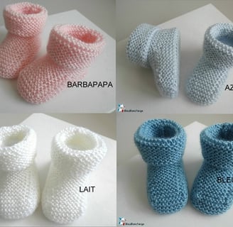 Bonnet et chaussons Lait tricot bebe laine
