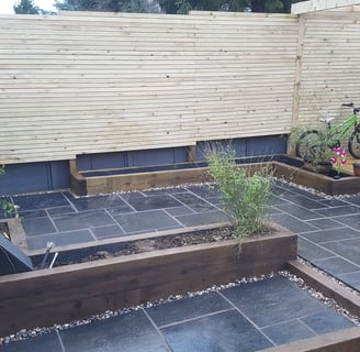 privacy screens sleeper beds and limestone paving