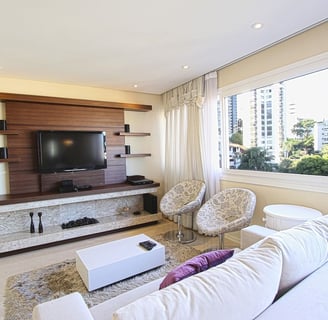 Bespoke wooden TV unit design for Delhi living rooms