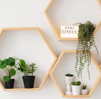 Minimalist floating wooden shelves for Delhi apartments