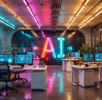 "AI marketing platform running automated ad campaigns on multiple channels"