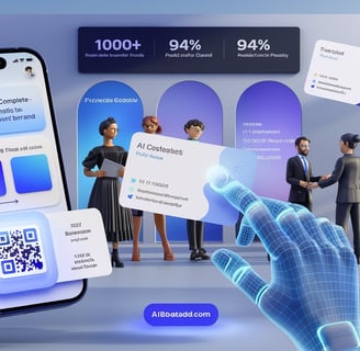 Comparison: Manual design struggles vs AI-powered instant business card creation"