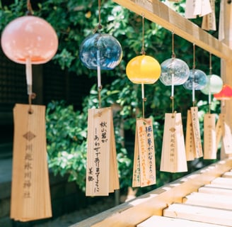 Rongzhiyue: Colorful wind chimes and tags