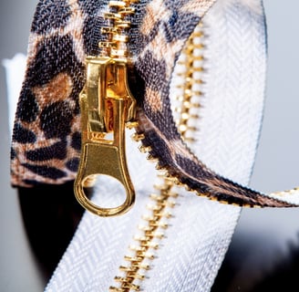 Rongzhiyue: Gold zipper leopard print and fancy