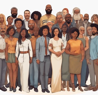 a group of people standing