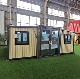 Cream Expandable Container House