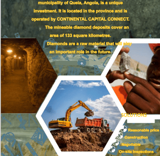 a poster for a diamond mine mine in the middle of a mountain