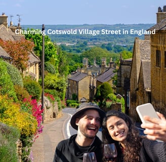 Charming Cotswold Village Street in England