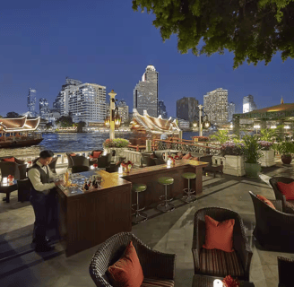 Mandarin Oriental Bangkok terrace river view