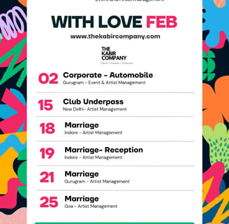 feb events by The Kabir Company