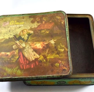 Old tin container for Parle Glucose biscuits