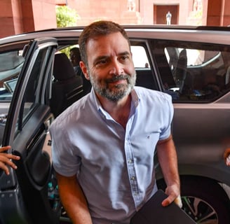 Rahul Gandhi leaving his car