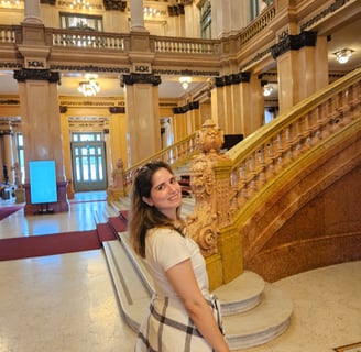 Foto tirada no Teatro Colón, em Roma