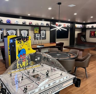 Home Game Room or Man Cave with Classic Arcade Games