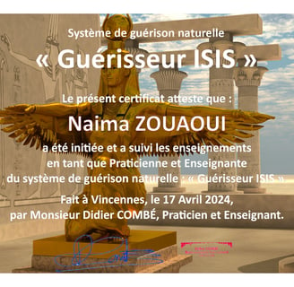 Déesse Isis ailée, symbole de fertilité et de guérison dans un décor de l'Égypte antique