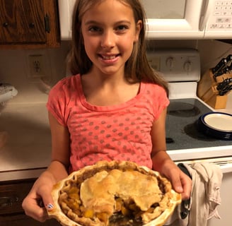 A photo of one of the pies we make for Thanksgiving, likely made with help from my mother