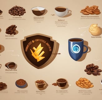 a variety of coffee beans and coffee beans