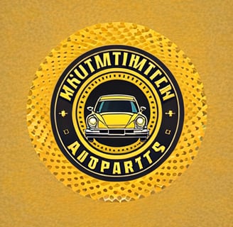 a yellow and black logo on a yellow background