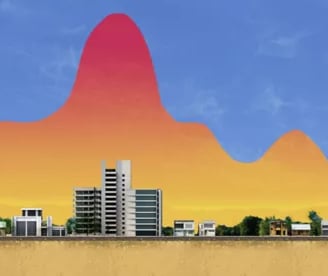 Image: Temperature distribution in cities.