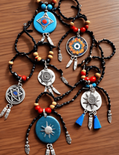 a necklace with a necklace with a native american indian jewelry
