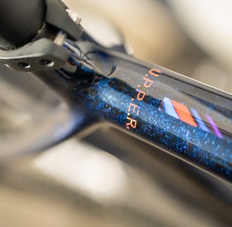 a custom painted OPEN CYCLE UPPER with marbling effect
