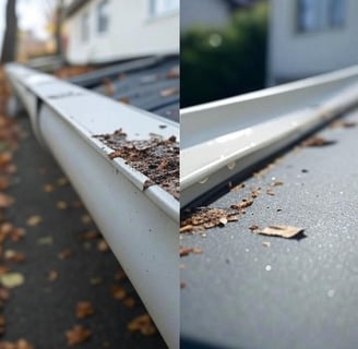 before and after gutter cleaning in salt lake city by peak wash