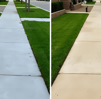 Before and after pressure washing drive in Draper, UT by PEAKWASH